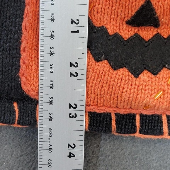 VTG EUC Bobbie Brooks Halloween Pumpkin Sweater Vest Womens XL Jack O Lantern - Picture 4 of 6